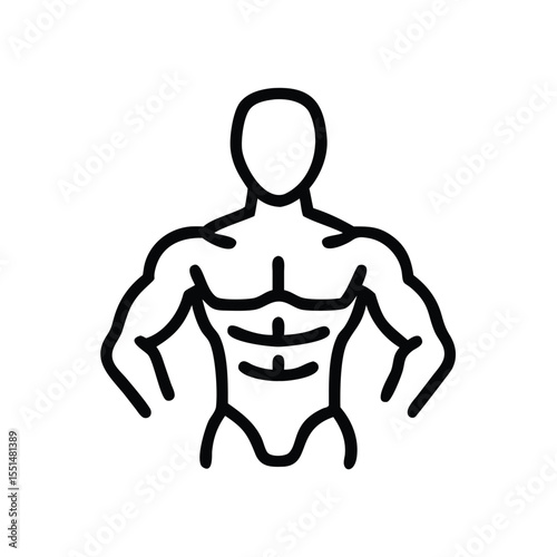 Fitness bodybuilder icon vector illustration showing muscular man for gym and workout design 100