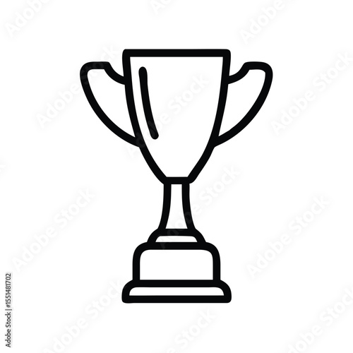Trophy vector icon design for champion award and winner prize symbol in outline style achievement design
