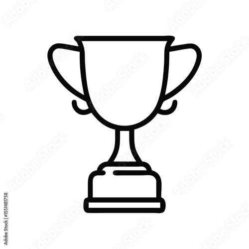 Trophy icon vector illustration of winner cup for champion award and victory achievement in line style
