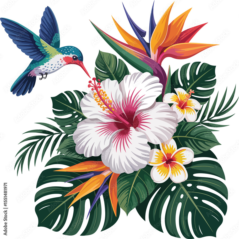 Obraz premium Flat Style Pretty Flower Illustration..