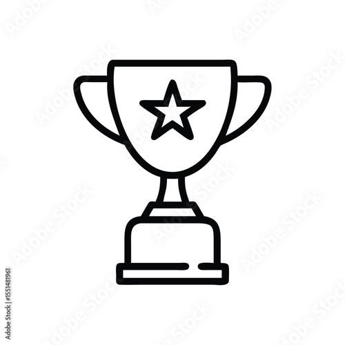 Trophy award icon vector for winner achievement champion success and competition prize with star design