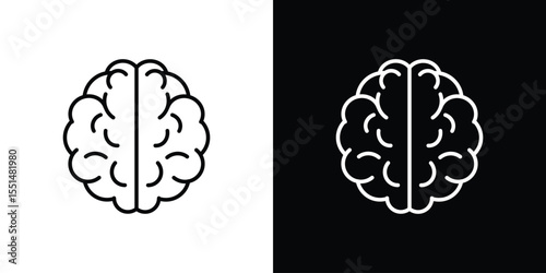 Brain icon vector, line outline icon