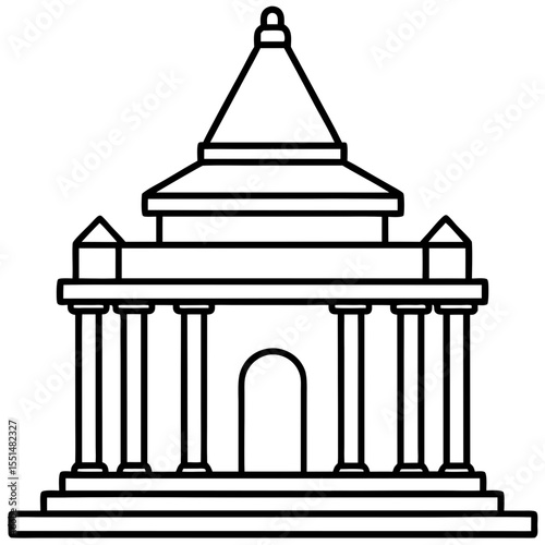 Minimal Temple Outline Vector