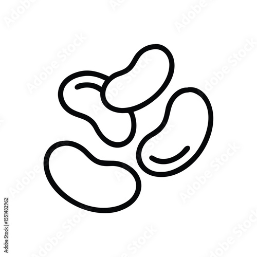 Outline drawing of beans food ingredient for cooking healthy recipes and vegetarian diet illustration vector
