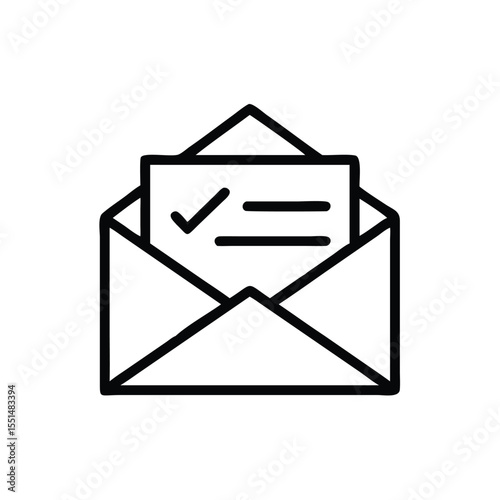 Received confirmation email icon vector illustration for business and communication related graphic design 100