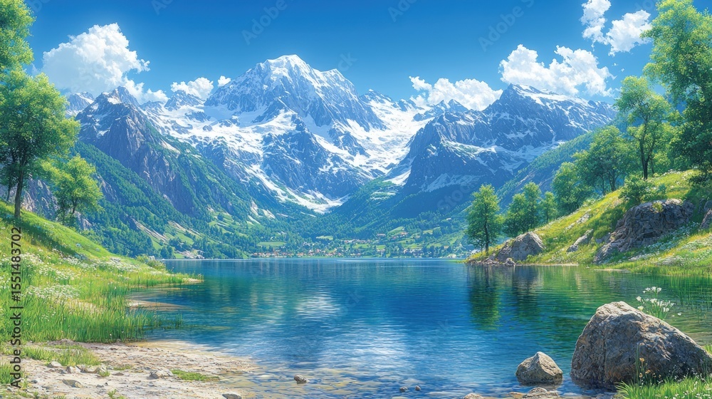 Fototapeta premium Scenic alpine lake