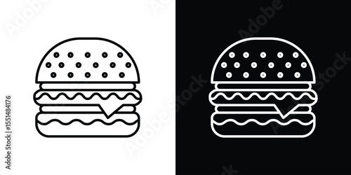 Cheese burger icon vector, Symbol, logo illustrations
