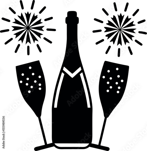 champagne bottle and glasses