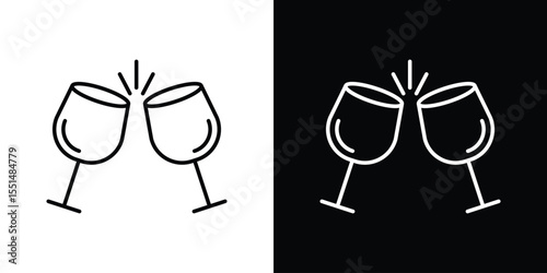 Clinking glasses icon vector, Symbol, logo illustrations