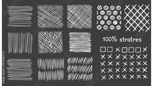 Randomized Black Vector Shards And Distressed - Hand Drawn Vector Illustration