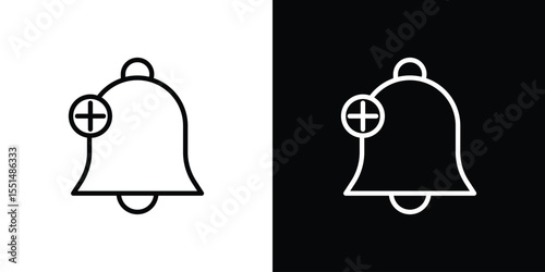Cowbell circle plus icon vector, Symbol, logo illustrations