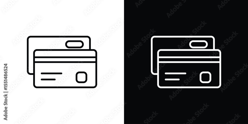 Credit card icon vector, line outline icon Credit card icon vector, line outline icon