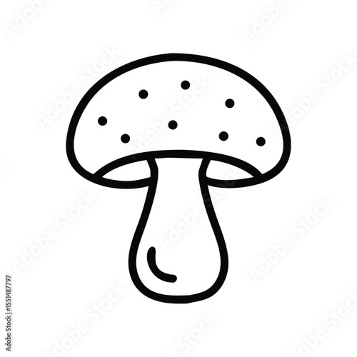 Mushroom vector illustration of edible mushroom with spots for cooking and nature designs use one hundred