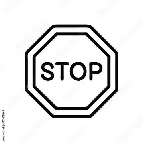 Stop sign icon vector illustration traffic road symbol warning attention halt safety outline graphic design