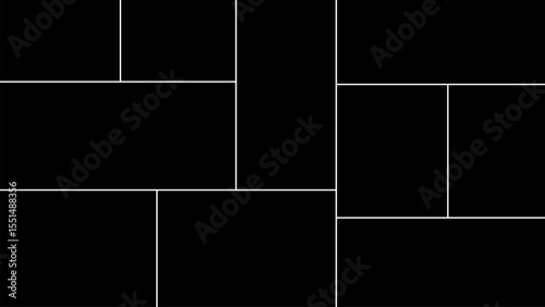 Vector empty photo frame. Collage template for 10 pictures. Frames for memory.