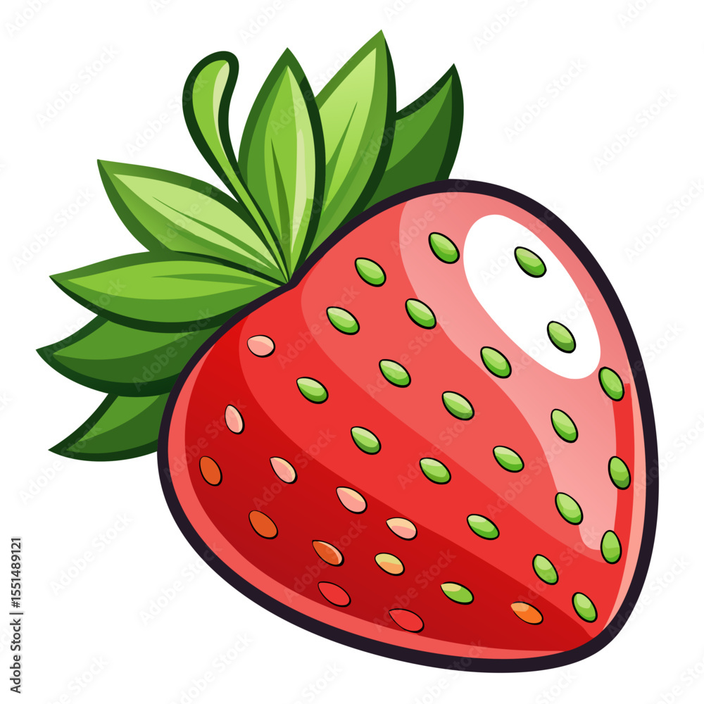 Obraz premium Modern Small Wild Strawberry Fruit Vector Graphic