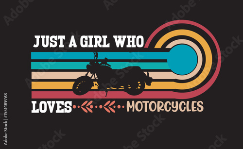 retro vintage funny just a girl who loves motorcycles