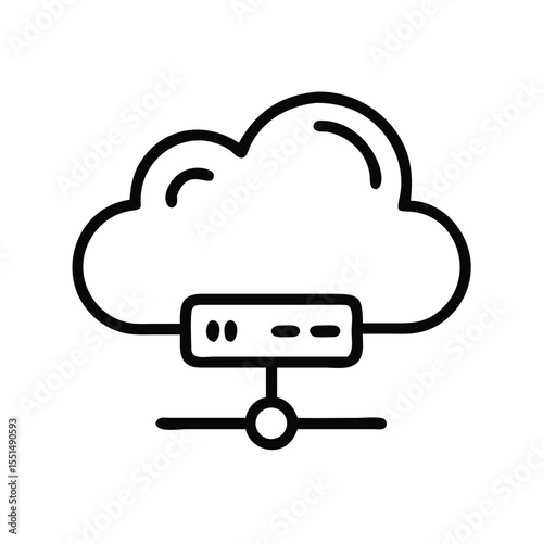 Cloud computing server network technology data storage online service system icon vector graphic design