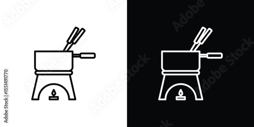 Fondue pot icon vector, Symbol, logo illustrations