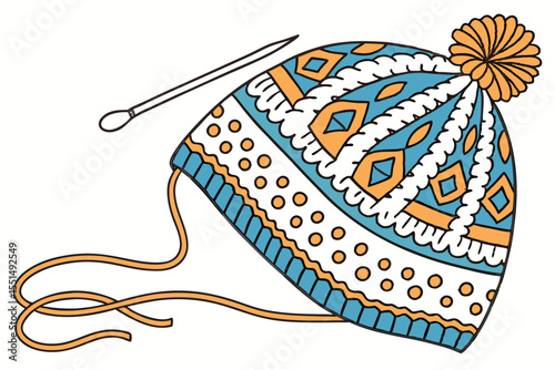 Colorful vector illustration of a fish on an abstract background, ideal for holiday food decoration or a birthday gift