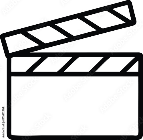 Film production clapperboard icon for movie making and video editing process design element vector graphic