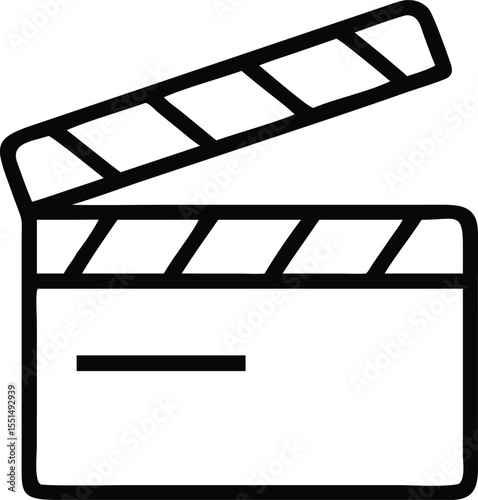 Movie clapperboard vector icon film production symbol cinema sign filmmaking equipment clip art illustration