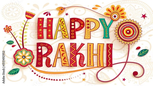 bright happy rakhi greeting