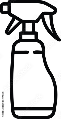 Spray bottle outline vector icon for cleaning product disinfectant and gardening tool illustration design