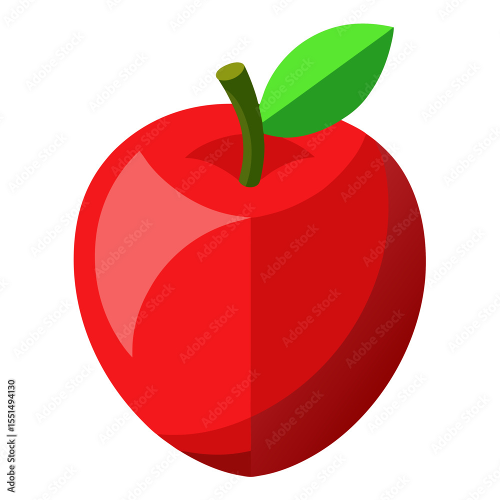Fototapeta premium apple 3D vector white background