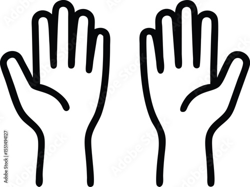 Hand drawn open hands vector illustration for healthcare and design projects human hand outline graphic 100