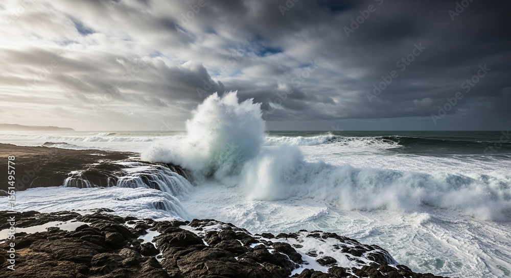 Obraz premium waves on the rocks