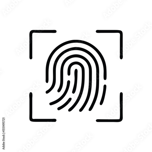 Fingerprint scan icon biometric identification security access control system symbol