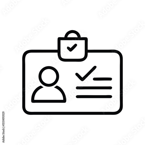 Find id card identification access badge employee identity pass vector graphic design