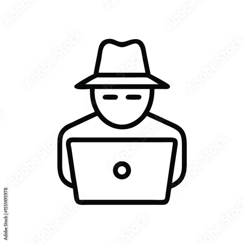 Hacker cyber security icon vector illustration concept for online safety and data theft
