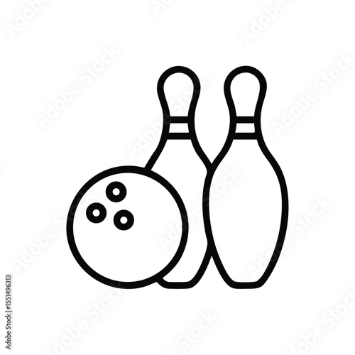 Bowling ball and pins vector illustration for bowling alley and sports equipment use