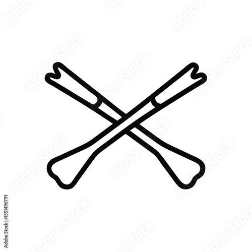 Crossed paddles vector icon for rowing kayaking canoeing and water sports design