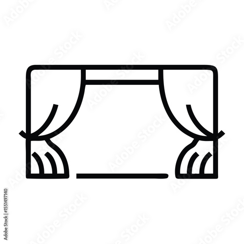 Download stage curtains vector icon illustration for theater and performance arts