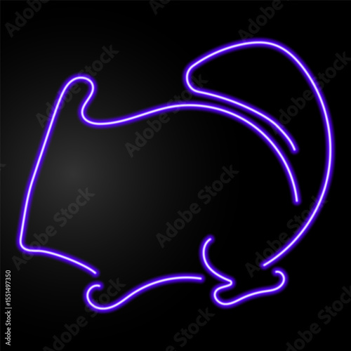 chinchila neon sign, modern glowing banner design, colorful modern design trends on black background. Vector illustration.