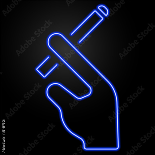 cigarette neon sign, modern glowing banner design, colorful modern design trends on black background. Vector illustration.