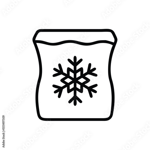 Frozen food bag icon vector illustration for freezer storage and preservation use