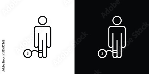Man with debt icon vector, Symbol, logo illustrations