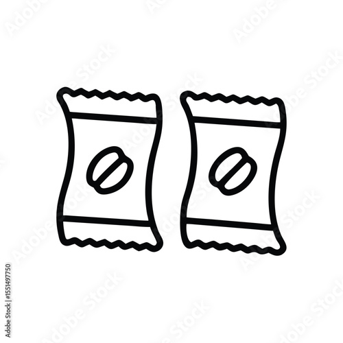 Two single serve coffee packets vector illustration for coffee shop and cafe design
