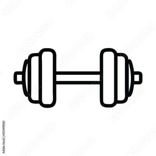 Dumbbell weight training equipment for fitness workout exercise and bodybuilding icon