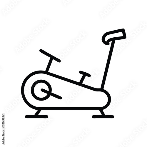 Exercise bike stationary bike cardio workout fitness equipment indoor cycling vector