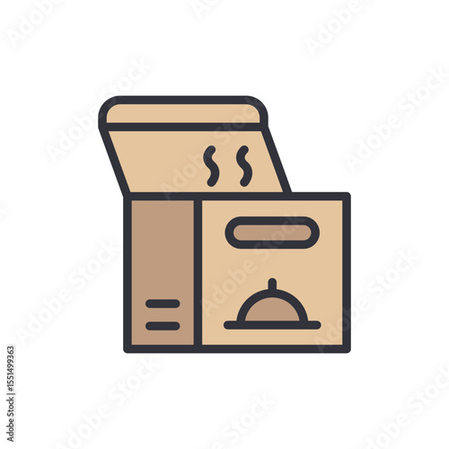 Isolated Box Containing Delicious Food Ready For Delivery Service