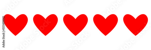 Red heart set vector image on white background. Red heart icons set vector. Various simple red vector heart love icon. Heart collection.
