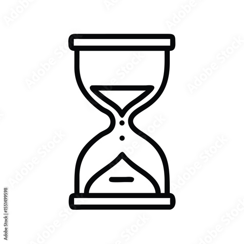 Hourglass sand timer time management deadline countdown vector illustration line