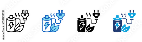 Green Energy icon Multi Style Vector Illustration