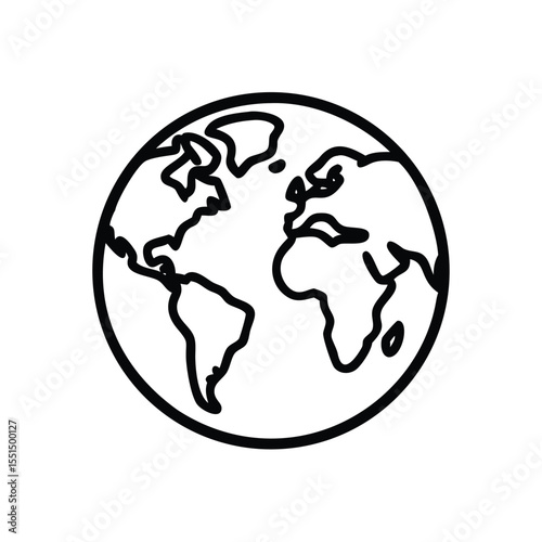 World map vector globe earth illustration outline geography travel continent graphic