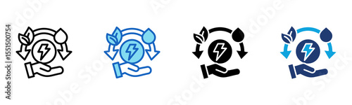 Energy Resource icon Multi Style Vector Illustration